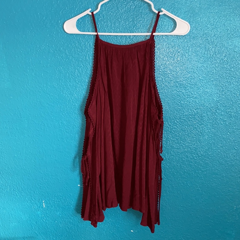 Deep Red/ Maroon blouse.